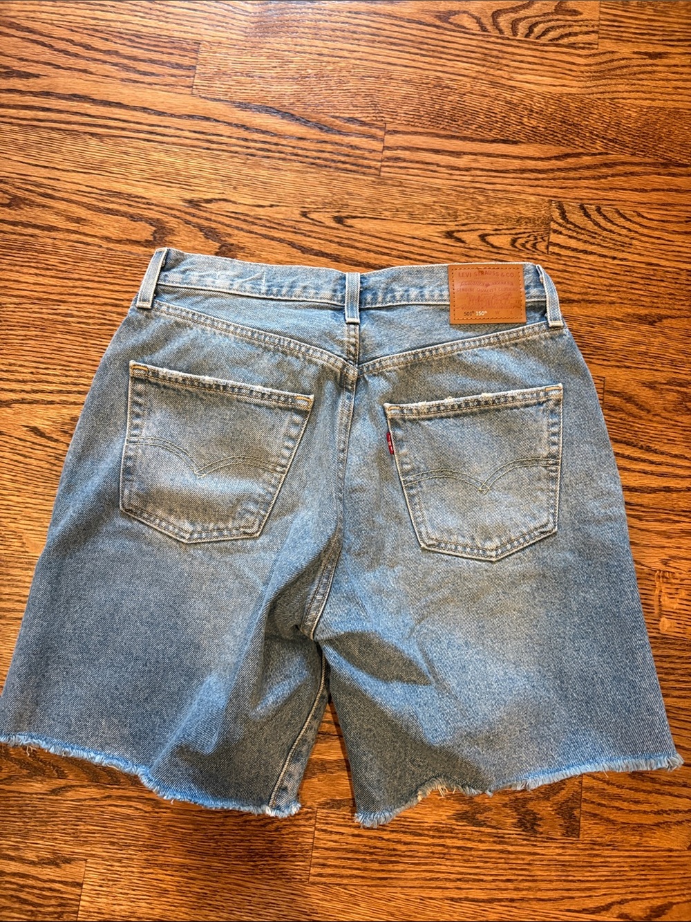 Signature by Levi Strauss Light Blue Denim Shorts with Patchwork Panels - Picture 4 of 4